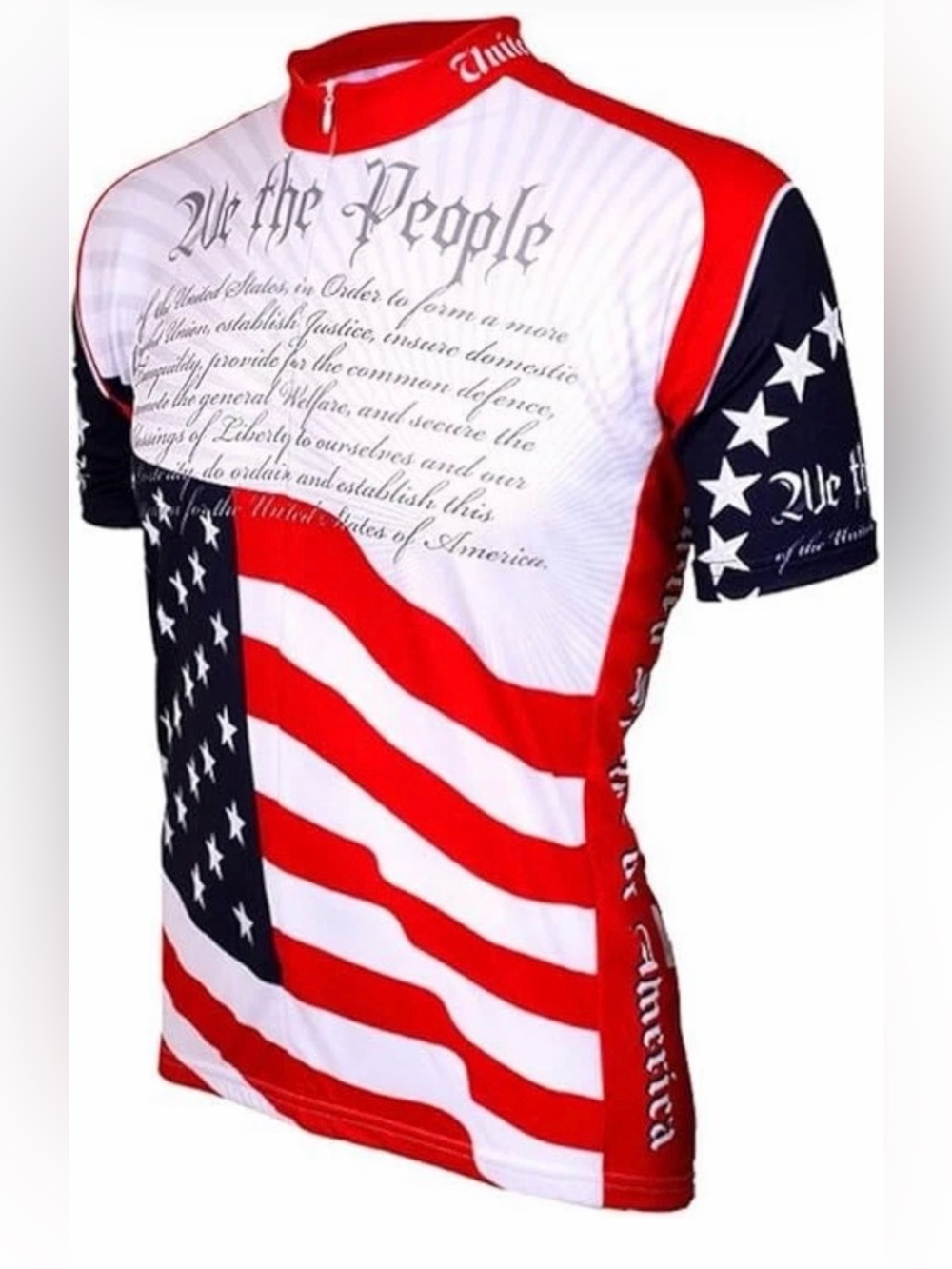 Men's Patriotic Cycling Jersey - Red, White & Blue